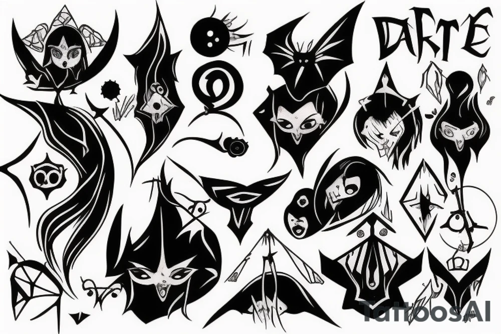 DARK GOTH TATTOOS WITH A FUN TWIST tattoo idea