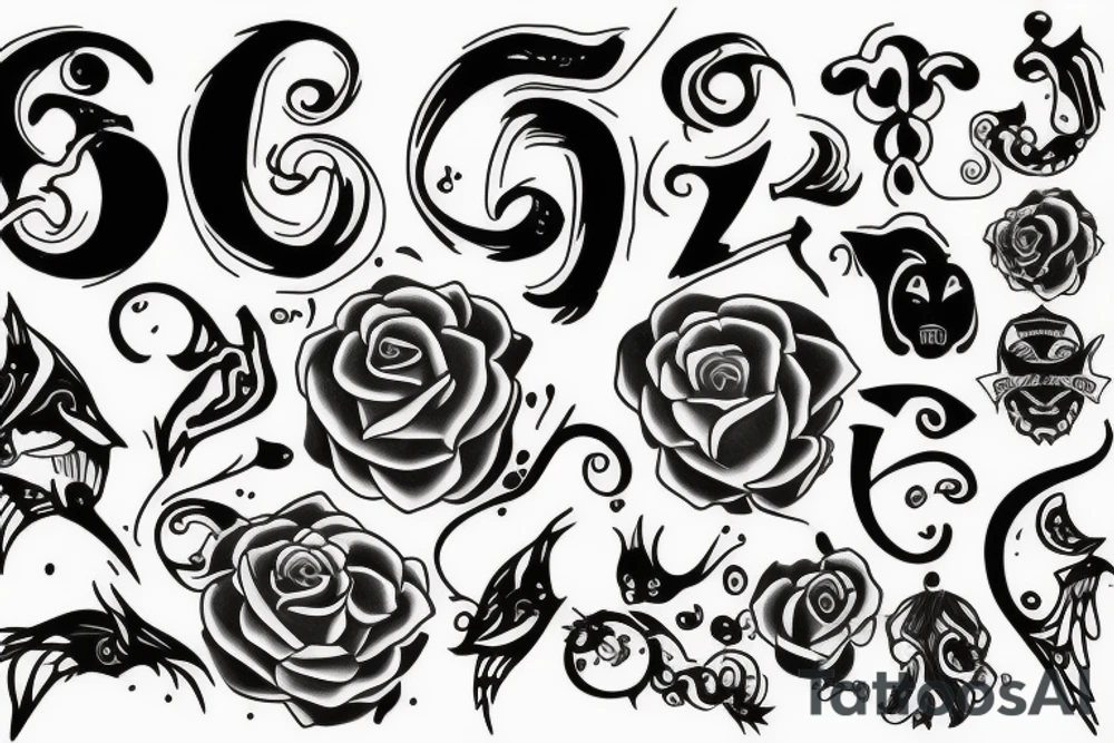 number 23 outline with shadow tattoo idea