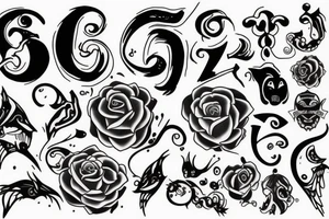 number 23 outline with shadow tattoo idea