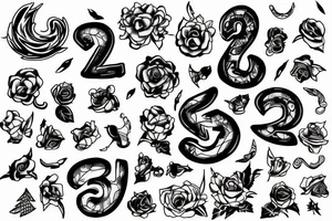 number 23 outline with shadow tattoo idea