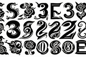 number 23 outline with shadow tattoo idea