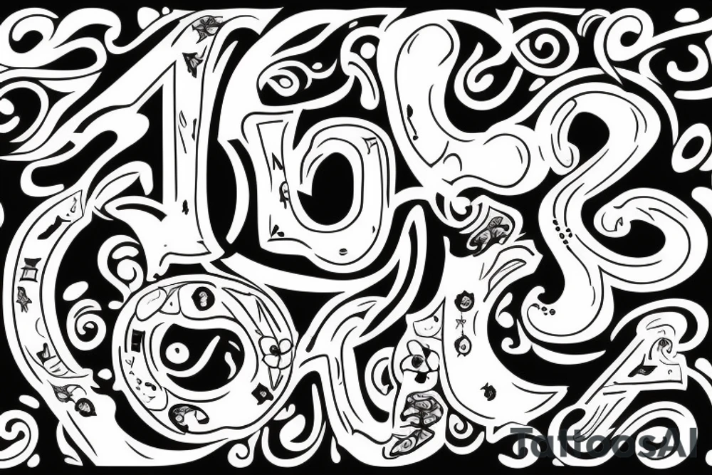 number 23 outline with shadow tattoo idea