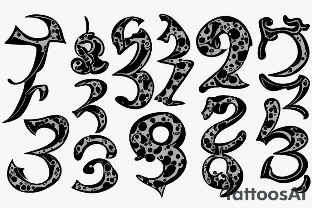 numbers tattoo idea