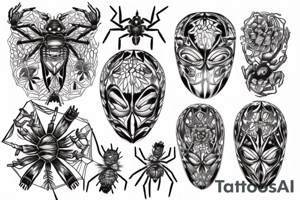 orb weaver on a web surrounded by flowers tattoo idea orb weaver on a web surrounded by flowers tattoo idea