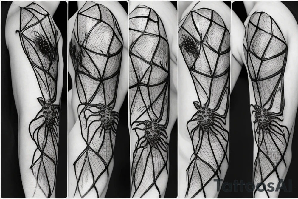 orb weaver with a web tattoo idea