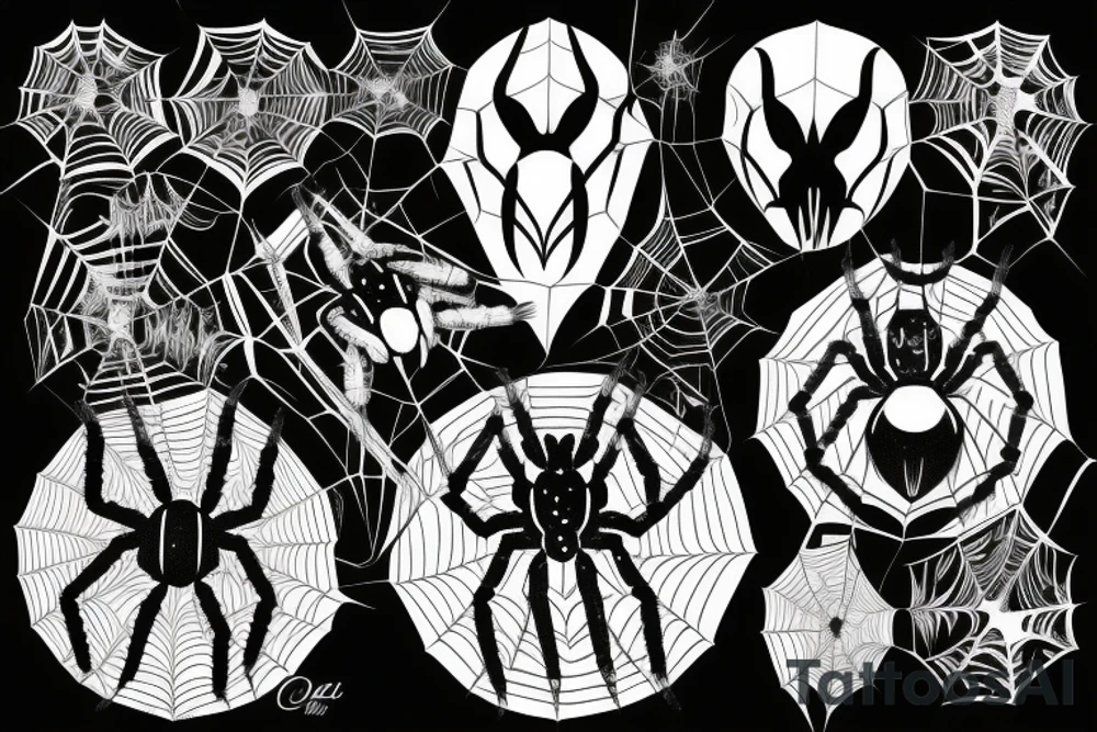 orb weaver with a web tattoo idea