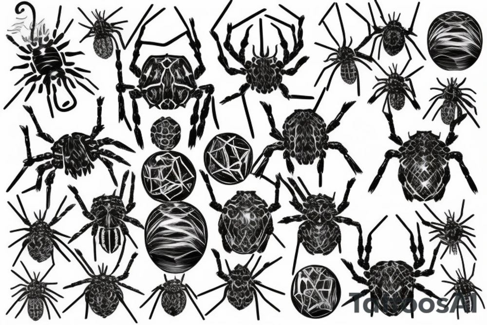 orb weaver web foilage tattoo idea