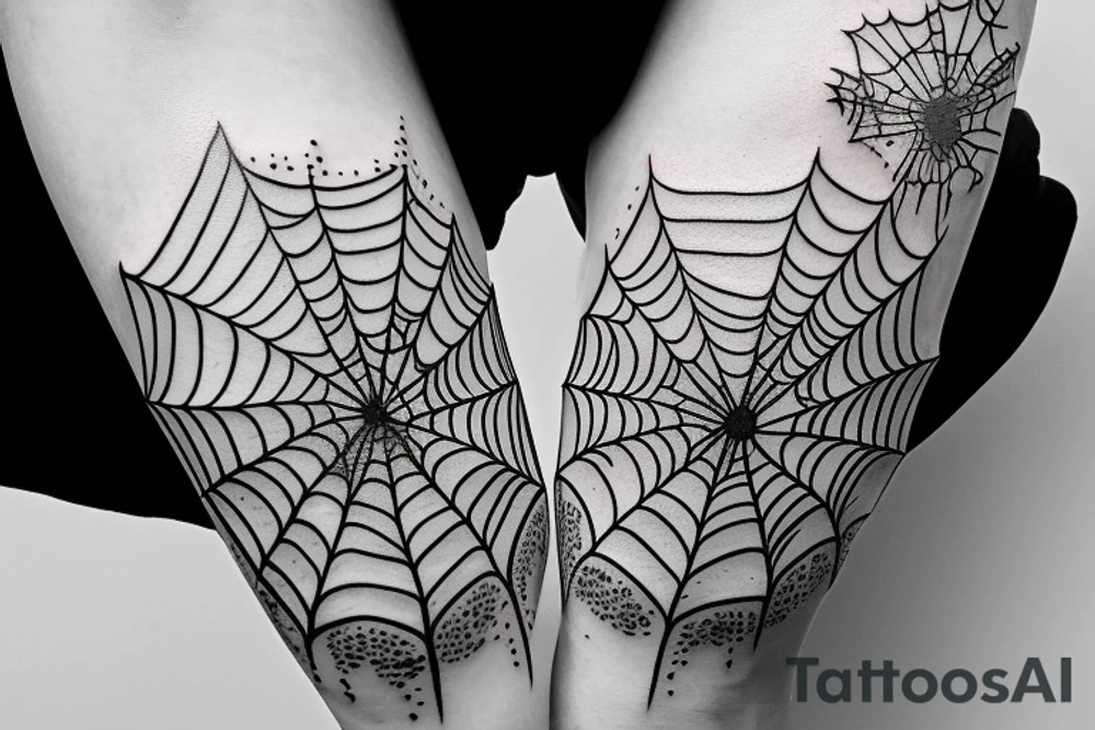 spider web with flowers tattoo idea