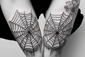 spider web with flowers tattoo idea