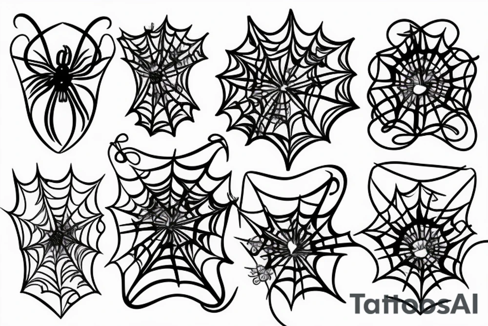 spider web with flowers tattoo idea