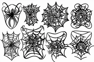 spider web with flowers tattoo idea