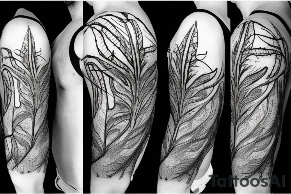 orb weaver web plants tattoo idea