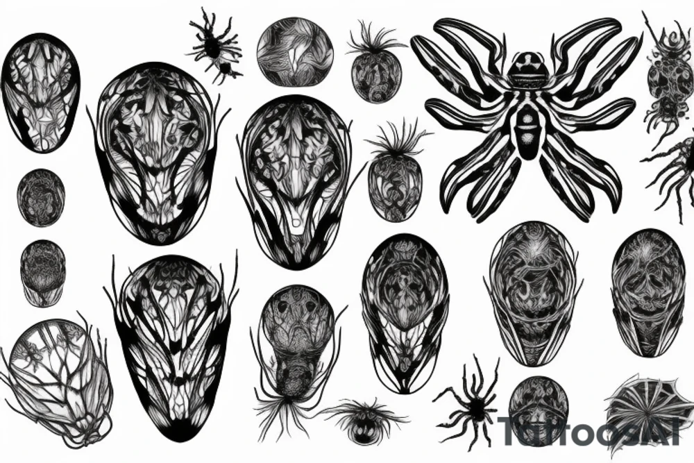 orb weaver web plants tattoo idea