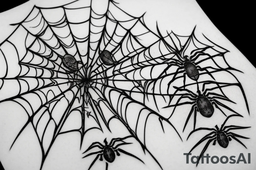orb weaver web plants tattoo idea