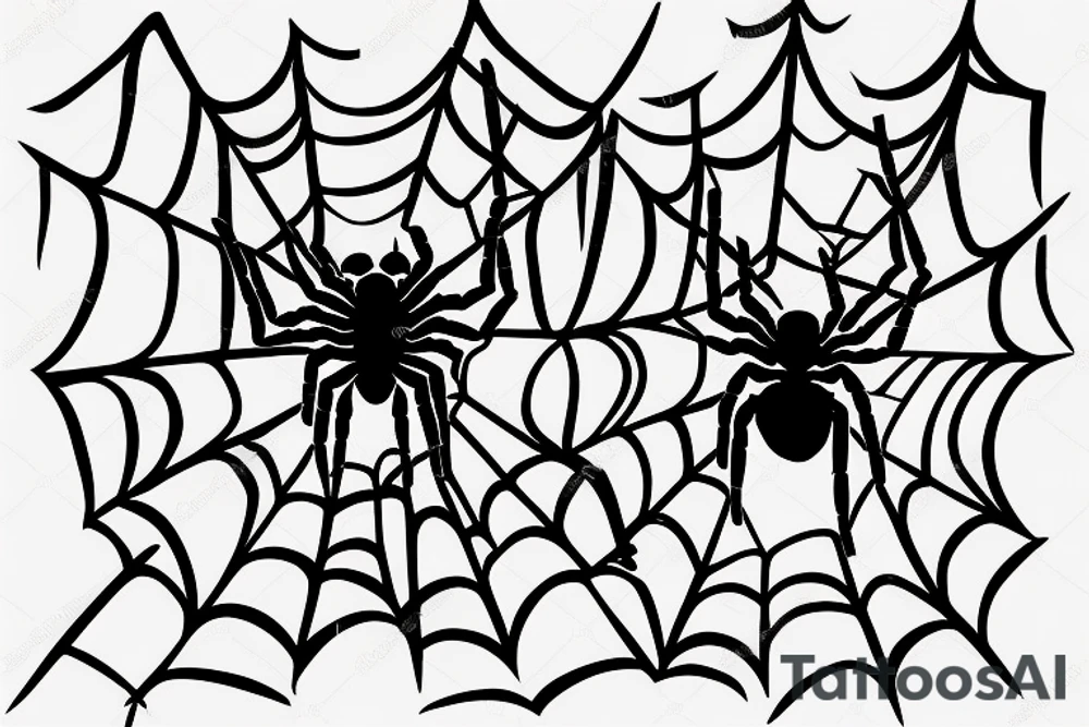spider in garden with web tattoo idea