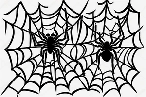 spider in garden with web tattoo idea