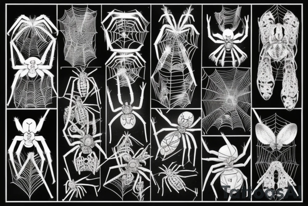 spider in garden with web tattoo idea