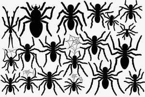 spider in garden with web tattoo idea