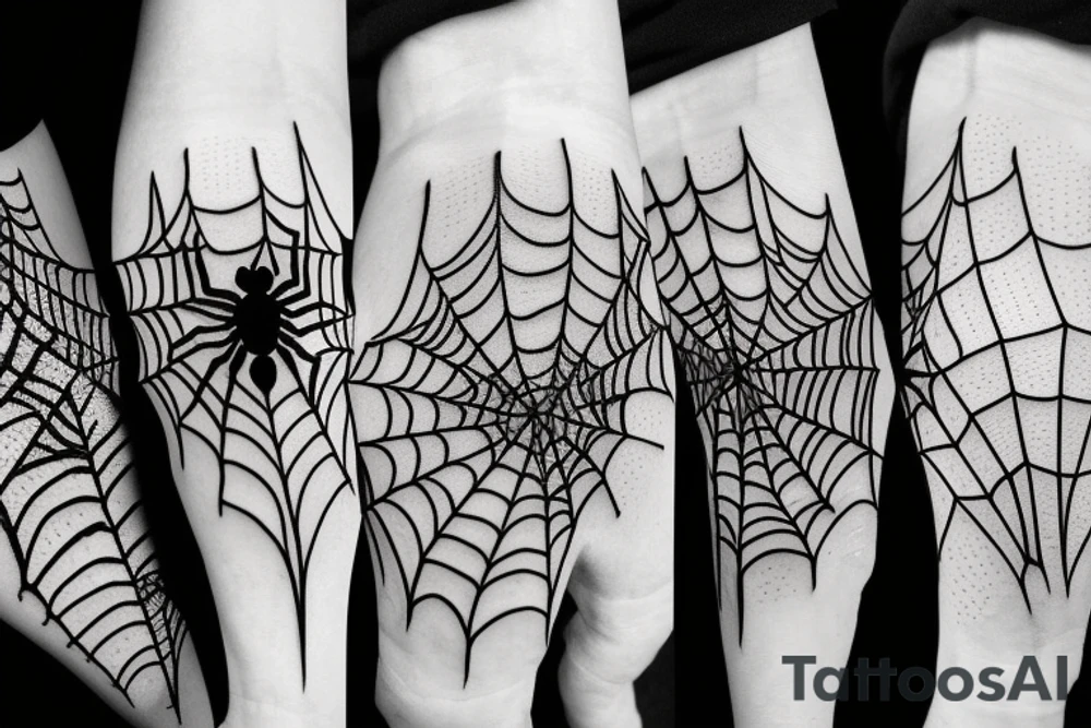 spider in garden with web tattoo idea