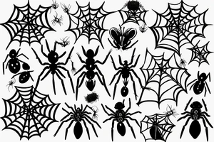 spider in garden with web tattoo idea