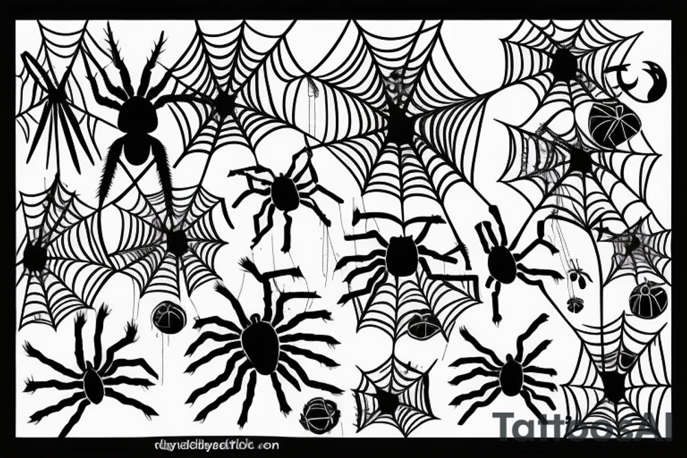 spider in garden with web tattoo idea