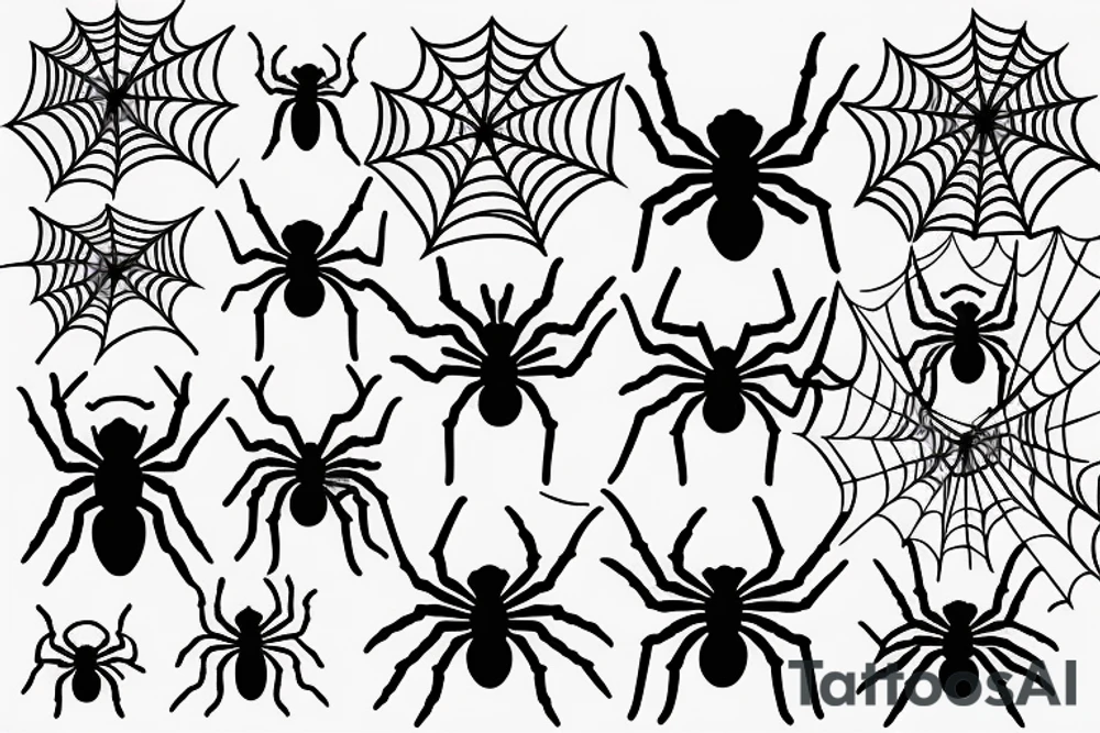 spider in garden with web tattoo idea