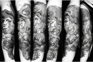Masculine cancer and aquarius zodiac tattoo idea