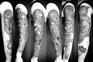 Masculine cancer and aquarius zodiac tattoo idea