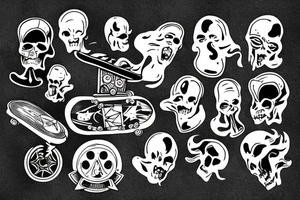 ghost on a skateboard tattoo idea