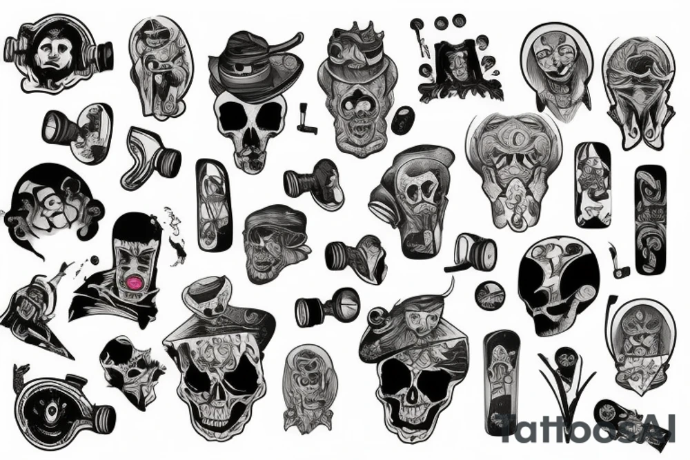 ghost skateboard tattoo idea