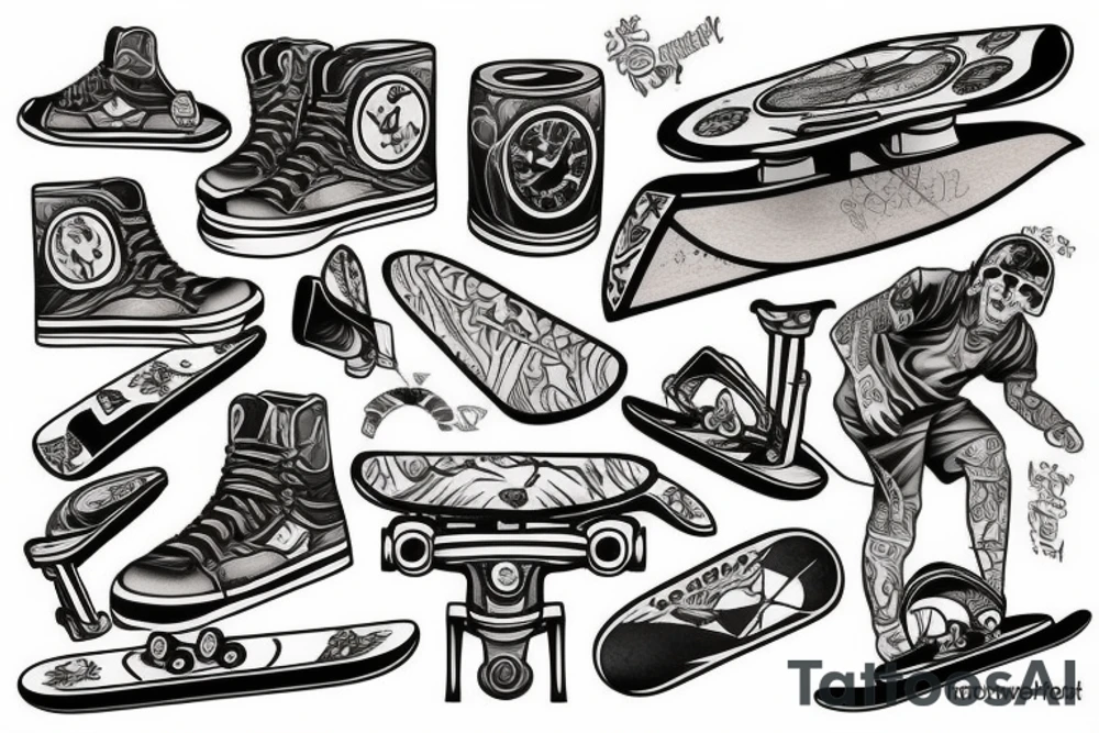 skateboard tattoo idea