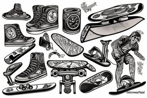 skateboard tattoo idea