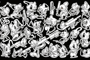 tom and jerry cartoon characters holding guns back to back tattoo idea