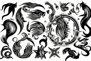 Aquarius zodiac masculine tattoo idea
