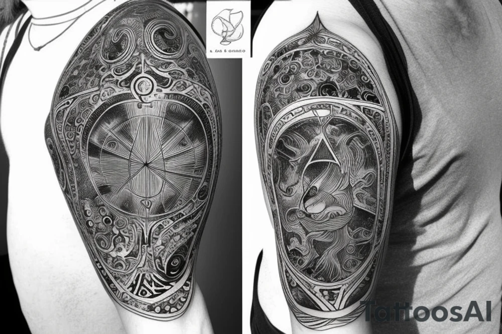 Aquarius zodiac masculine tattoo idea