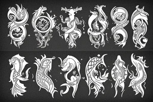 Aquarius zodiac masculine tattoo idea