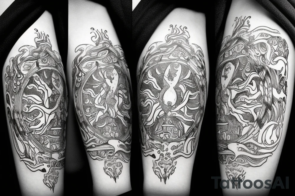 Aquarius zodiac masculine tattoo idea