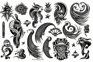 Aquarius zodiac masculine tattoo idea