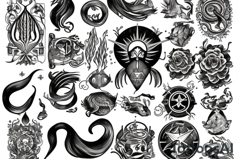 Aquarius zodiac masculine tattoo idea