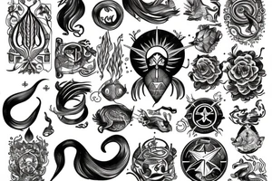Aquarius zodiac masculine tattoo idea