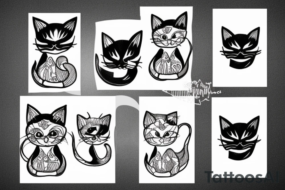 Black cat tattoo idea