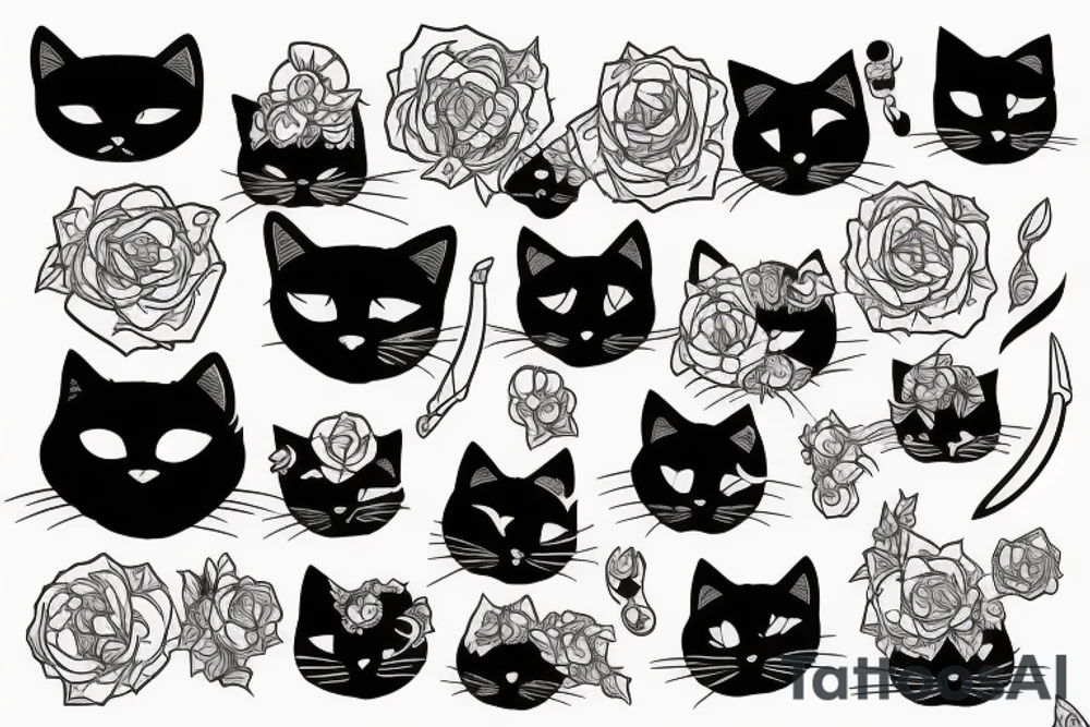 Black cat tattoo idea