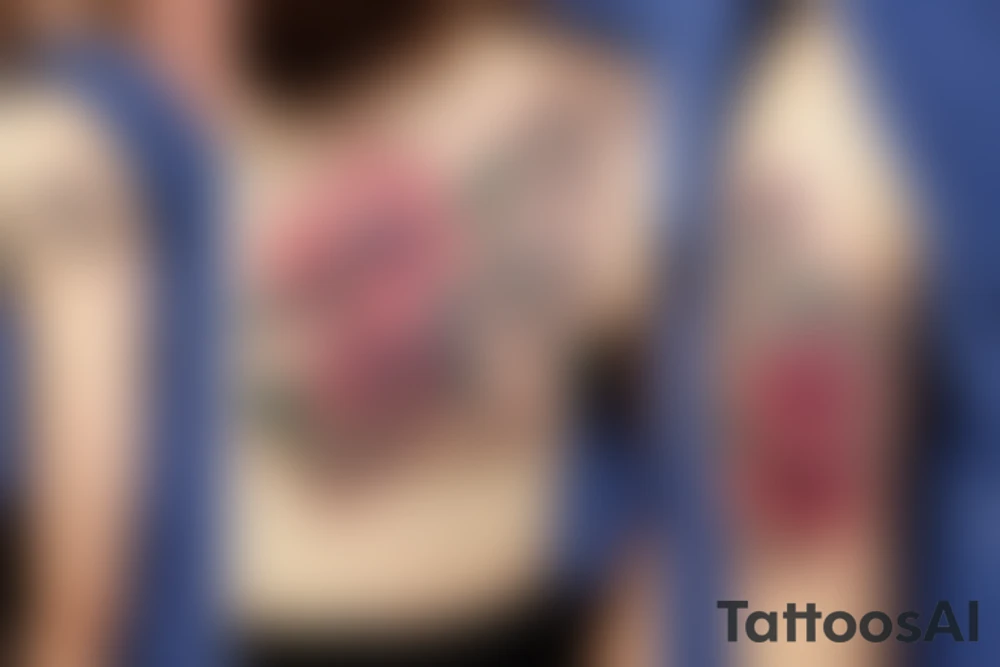 Mastiff with flowers tattoo idea