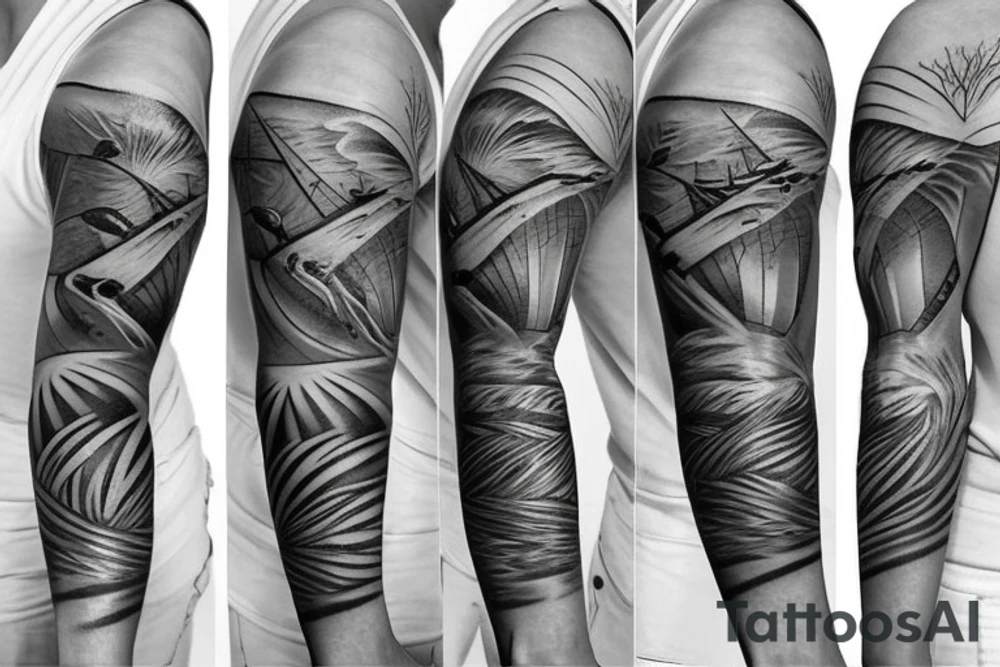 Beach themed tattoo sleeve tattoo idea
