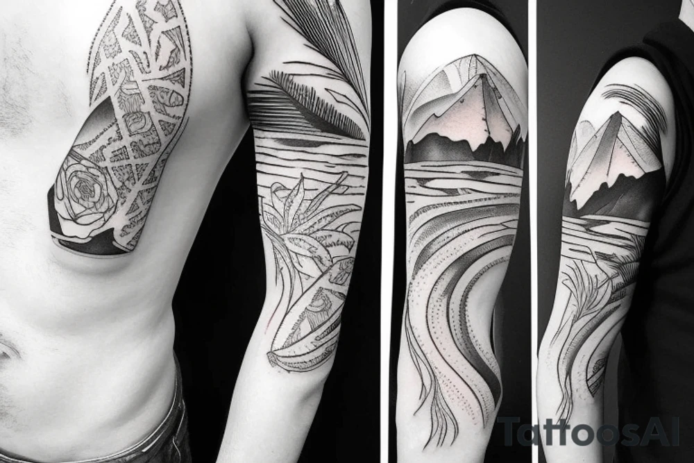 Beach themed tattoo sleeve tattoo idea