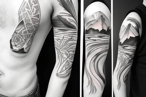 Beach themed tattoo sleeve tattoo idea