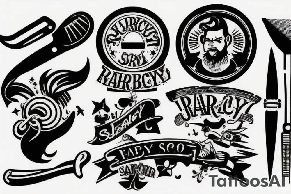 Sailor jerry style barber razor tattoo idea