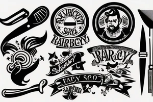Sailor jerry style barber razor tattoo idea