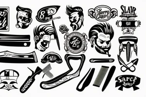 Sailor jerry style barber razor blade tattoo idea