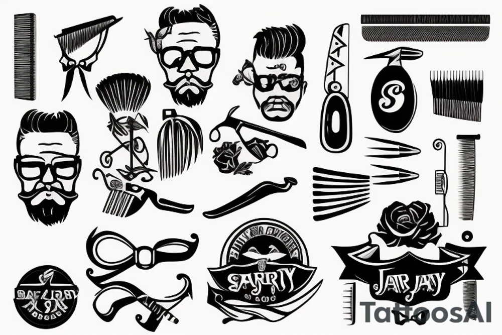 Sailor jerry style barber razor blade tattoo idea